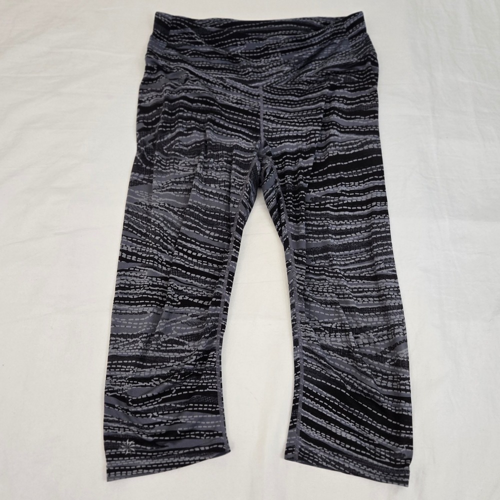 Athleta Capri Leggings S Abstract Print Lycra Spandex Activewear Running Yoga